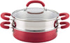 Rachael Ray Create Delicious Nonstick Multi-Pot/Steamer Set, 3 Piece, Red Shimmer