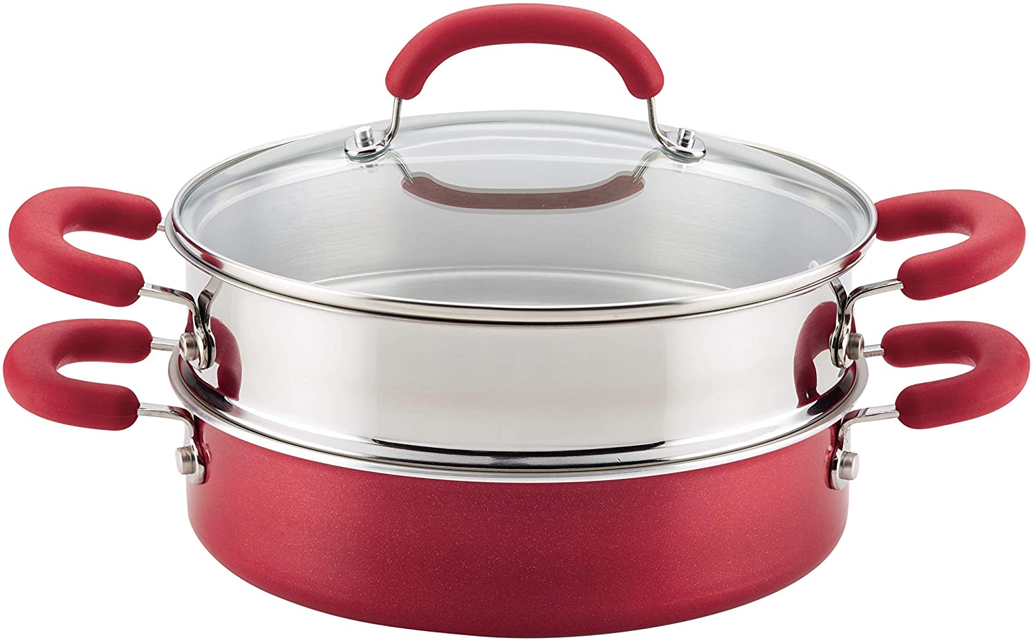 Rachael Ray Cook + Create Aluminum Nonstick Saute Pan with Lid, 3 Quart,  Gray