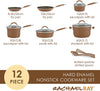 Rachael Ray Cucina 12 Piece Nonstick Cookware Set, Mushroom Brown