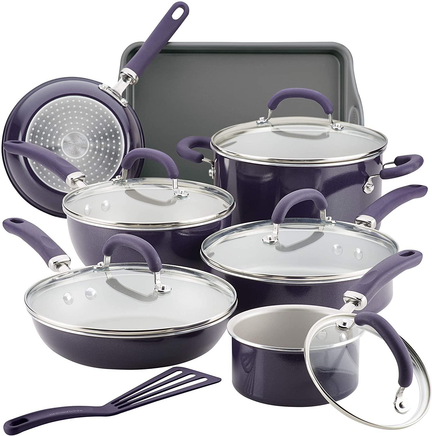 Rachael Ray Create Delicious Nonstick Cookware Pots and Pans Set