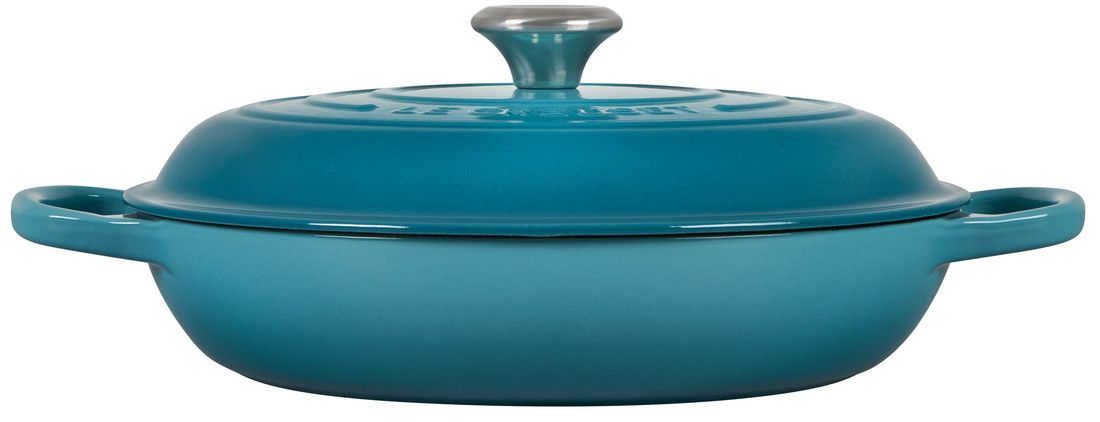 5 Quart Enameled Cast Iron Round Dutch Oven Braiser, Blue, 1 PIECE