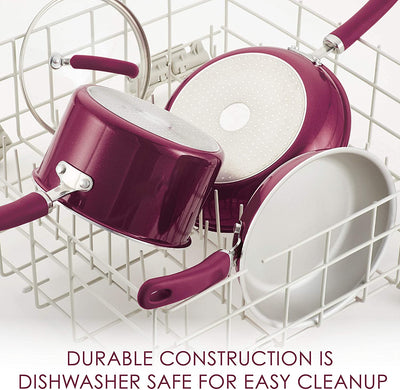 Rachael Ray Create Delicious 2 Piece Nonstick Skillet Set, Burgundy Shimmer