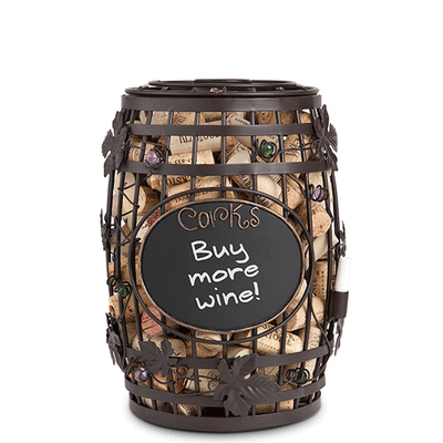 Chalkboard Wine Barrel Cork Cage