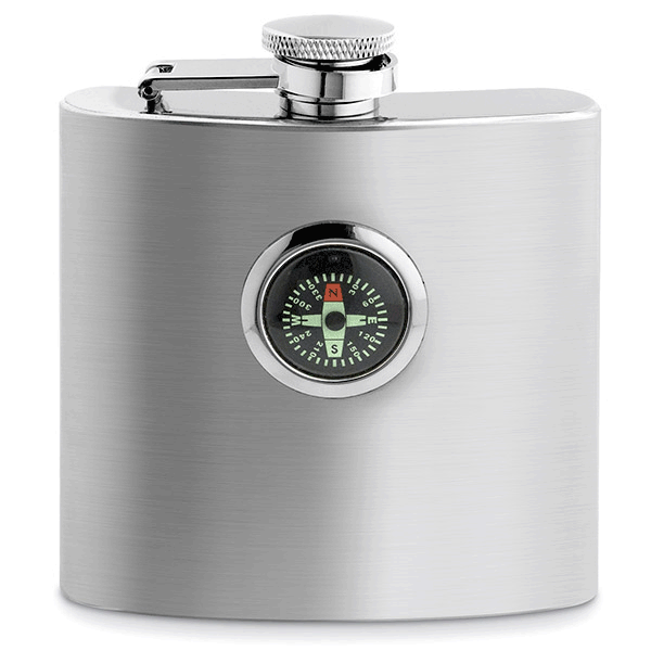 Compass Stainless Steel Flask- 6 oz.