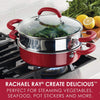 Rachael Ray Create Delicious Nonstick Multi-Pot/Steamer Set, 3 Piece, Red Shimmer