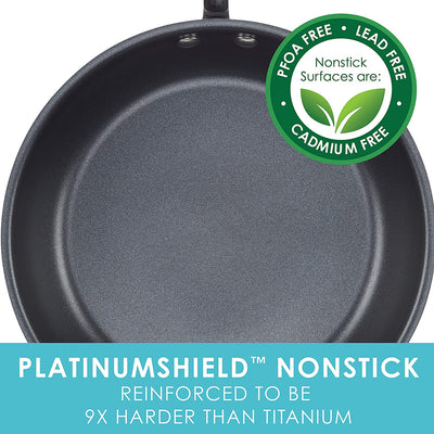 Rachael Ray Create Delicious Hard Anodized Nonstick Cookware Pots and Pans Set, 11 Piece, Gray with Light Blue Handles