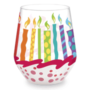 Birthday Stemless Painted Wine Glass