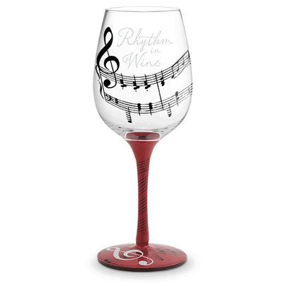 Rhythm in Wine Painted Wine Glass