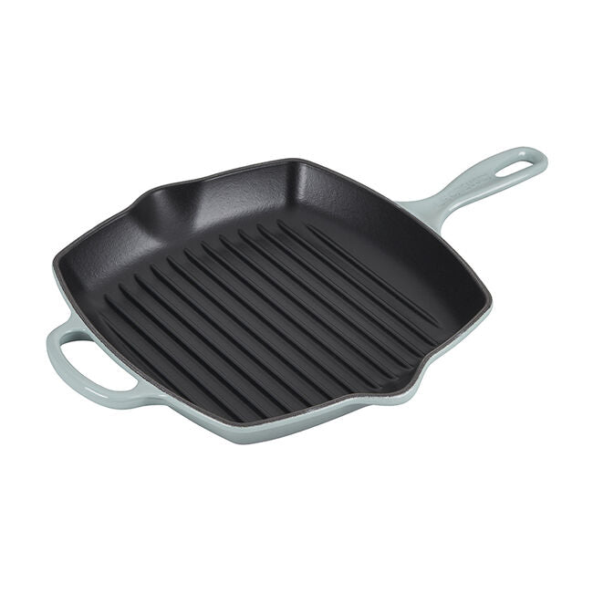 Le Creuset Enameled Cast Iron Square Griddle Pan, 9.5-Inches, Caribbean