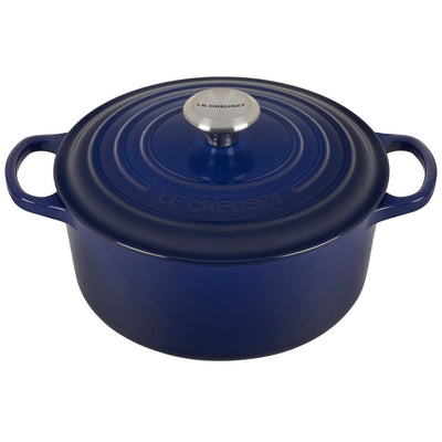 Le Creuset Signature 4.5 Quart Round Enameled Cast Iron Dutch Oven - Indigo