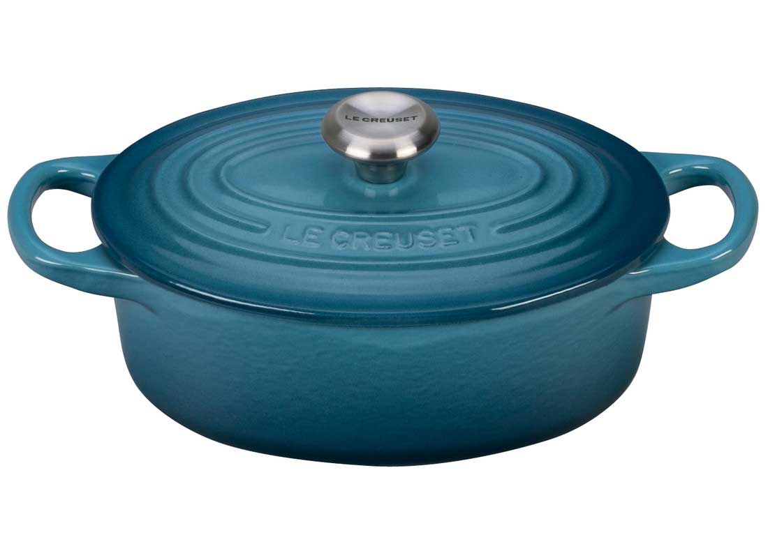 Oval Enameled Cast Iron Dutch Oven