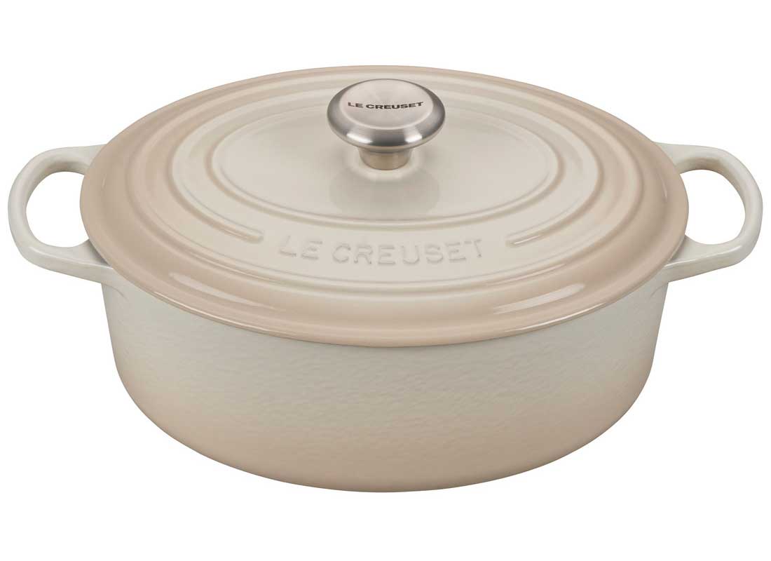 Le Creuset Signature 6.75 Quart Oval Enameled Cast Iron Dutch Oven - Meringue