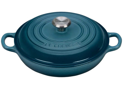 Le Creuset 5 Quart Signature Cast Iron Braiser - Caribbean - Winestuff