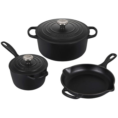 Le Creuset 5 Piece Enameled Cast Iron Signature Set - White - Winestuff