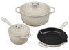 Le Creuset 5 Piece Enameled Cast Iron Signature Set - Meringue