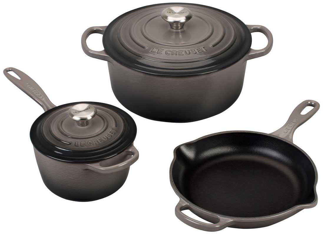 Le Creuset Square Oyster Grey Enameled Cast Iron Signature Grill