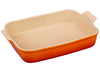 Le Creuset 4 Quart Heritage Stoneware Rectangular Dish - Flame