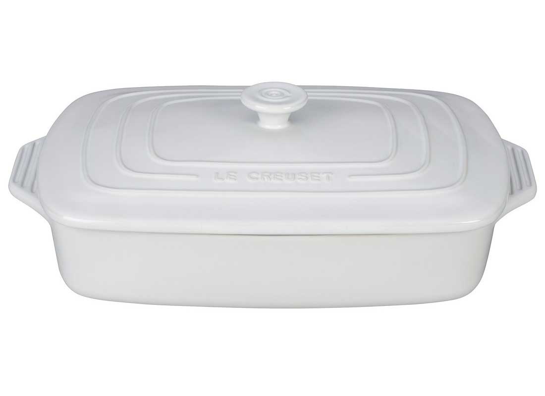 Le Creuset 3.5 Quart Covered Rectangular Stoneware Casserole Le Creuset 3.5 Quart Covered Rectangular Stoneware Casserole