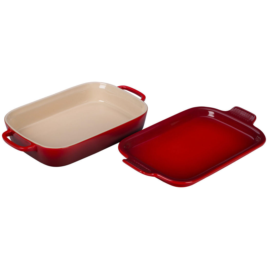 Le Creuset 2.75-qt Rectangular Stoneware Dish w/ Platter Lid 