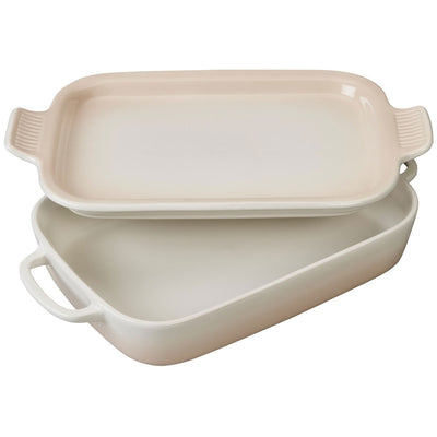 Le Creuset 2.75 Quart Heritage Stoneware Rectangular Casserole with Platter Lid