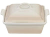 Le Creuset 2.5 Quart Heritage Covered Square Stoneware Casserole - Meringue