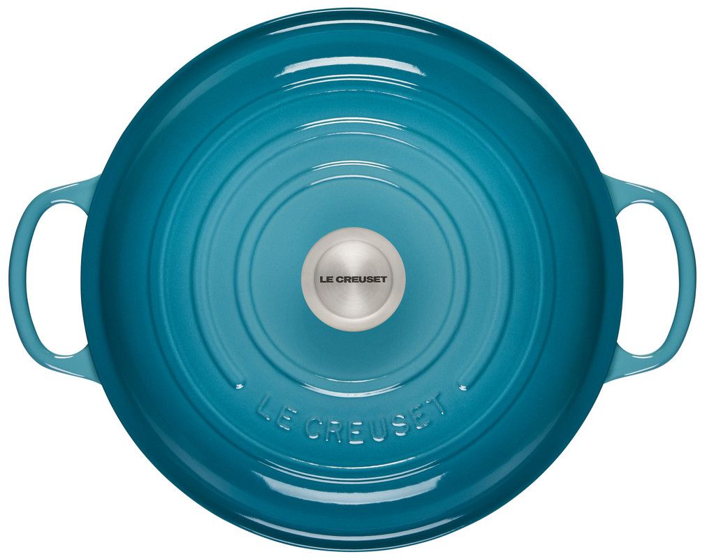 Le Creuset Signature Wide Oval 3.5-Qt. Caribbean Blue Enameled Cast Iron Dutch  Oven with Lid + Reviews