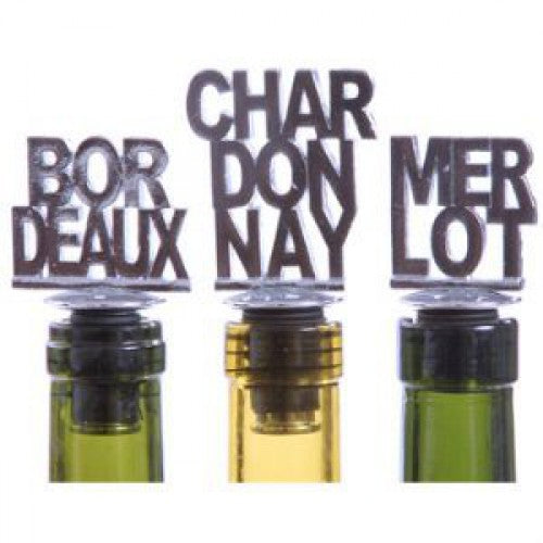 Varietals Stopper Set, Bord, Chard, Merlot