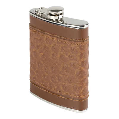 Oenophilia Brown Ostrich Flask - 8 oz