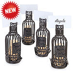 Wine Bottle Cork Cage Table Place Card Holder Set