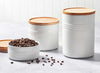 Le Creuset 1.5 Quart Stoneware Storage Canister w/Wood Lid