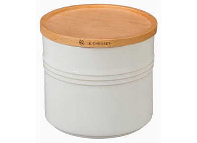 Le Creuset 1.5 Quart Stoneware Storage Canister w/Wood Lid