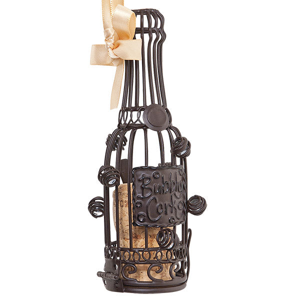 Champagne Cork Cage Bottle Ornament