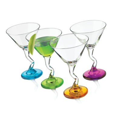 Libbey Capone Entertaining Set with 4 Martini Glasses and Shaker