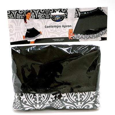 Apron - Contempo- Black & White Velvet