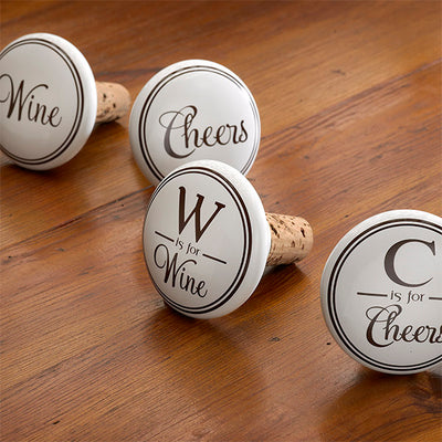 W is for Wine Ceramic Bottle Stopper