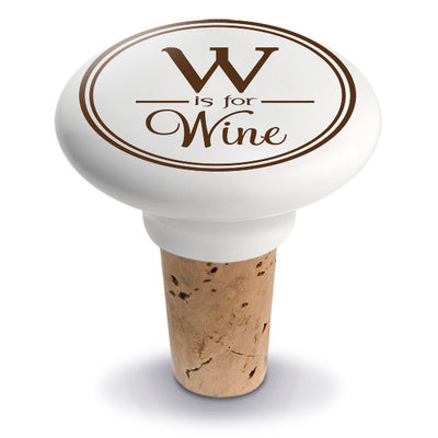 W is for Wine Ceramic Bottle Stopper