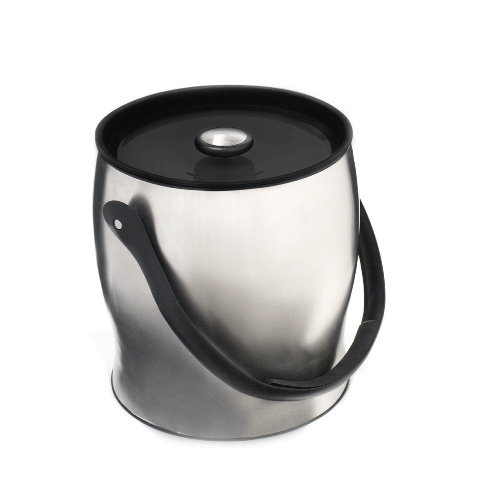 OXO SteeL 4 Quart Stainless Steel Ice Bucket with Double-Wall & Tong Set  NEW