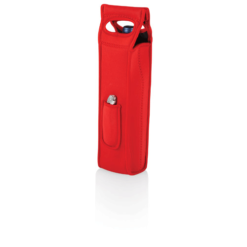 Picnic Time Mambo Single Bottle Wine Tote- Red