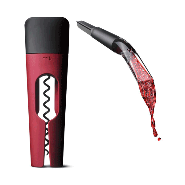 Menu Blade Corkscrew and Decanting Pourer Set (Red)