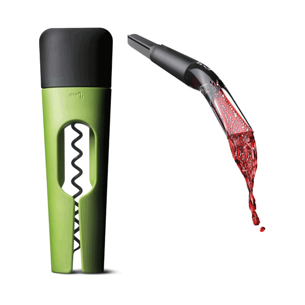 Menu Blade Corkscrew and Decanting Pourer Set (Lime)