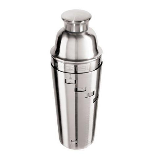 OGGI Dial A Drink Cocktail Shaker - Warm Gray, 15 Recipes, Built in OGGI Dial A Drink Cocktail Shaker - Warm Gray, 15 Recipes, Built in