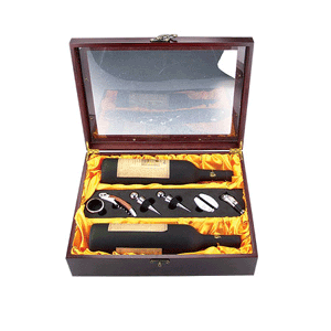 Pampered Grape Deluxe Double Bottle Wine Box Set - Gold Linen