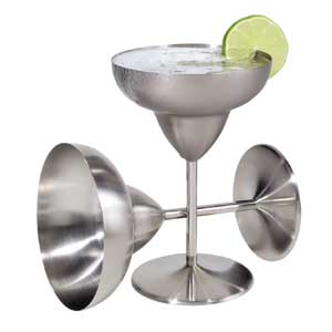 Oggi Stainless Steel 12oz Margarita Glasses - Winestuff