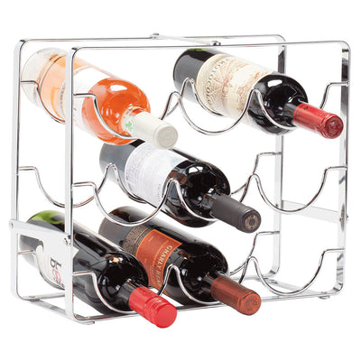 Swell 9 Bottle Chrome Wine Rack