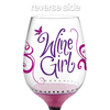 Wine Girl Hand-Decorated Wine Glass