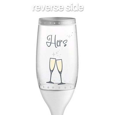 Hers Hand-Decorated Champagne Flute