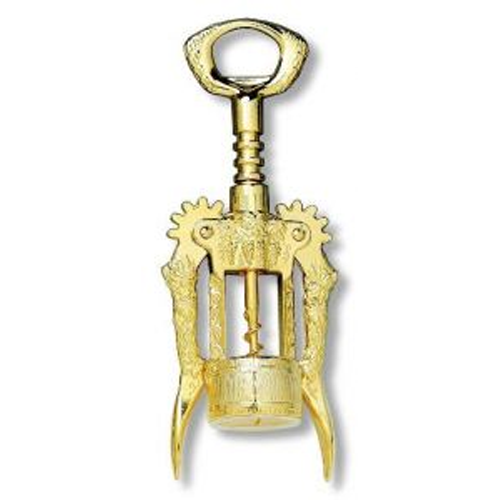 Gold-Plated Grape Design Wing Corkscrew (Auger Worm)