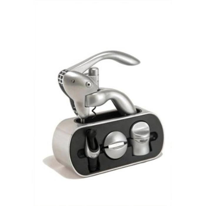 Metrokane Houdini 5-piece Wine Tool Stand - Silver