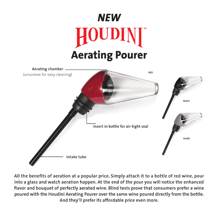 Metrokane Houdini Pourer / Aerator - Silver