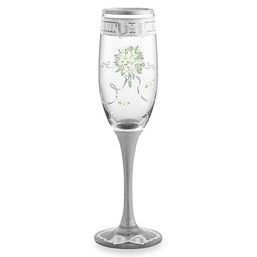 Engraved Crystal Champagne Flutes - Reed & Barton